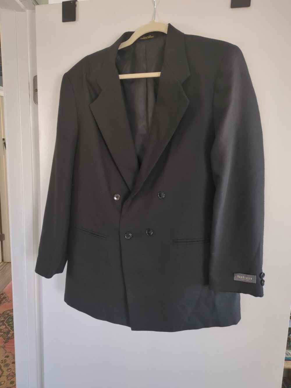 NEW Van Heusen Boys Blazer Suit Jacket Size 20 Regular Black Double Breasted